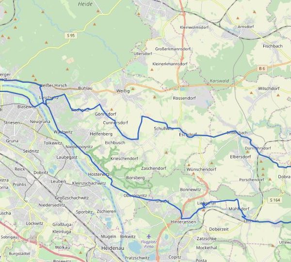 GPX Track von Dresden nach Hohnstein auf Karte